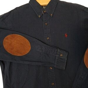 Vintage Polo Ralph Lauren Button Down Long Sleeve Shirt Elbow Patches Men/Large